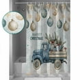 thumbnail image 4 of Blue Truck Christmas Waterproof Fabric Shower Curtain, Xmas Balls Snowflake Vintage Shower Curtain for Bathroom Curtains Bathtubs Hotel Washable Shower Curtains with 12 Hooks Standard 66x72, 4 of 6