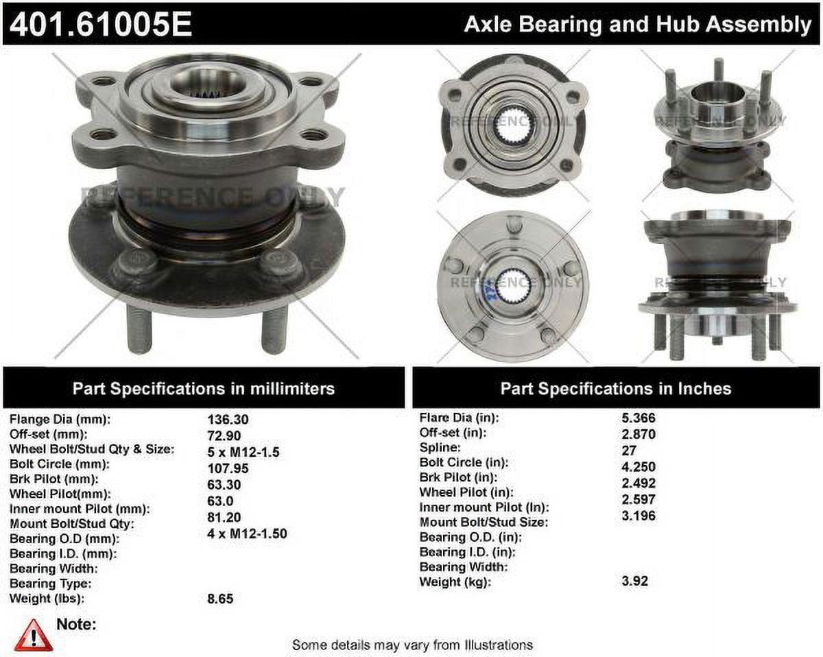 C-Tek Standard Hub and Bearing Assembly; With ABS Tone Ring / Encoder