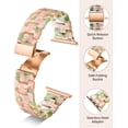 thumbnail image 2 of Correa de resina NQ para Apple Watch 41mm 40mm 38mm RosaVerde, 2 of 5