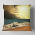 thumbnail image 2 of Designart Rushing Waves under Cloudy Sky - Seashore Throw Pillow - 16x16, 2 of 5