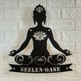 thumbnail image 2 of Craftnamesign Custom Yoga Buddha Lotus Metal Wall Art LED Light, Buddhist Namaste Sign Home Decor, 2 of 5