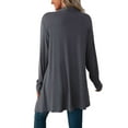 thumbnail image 4 of LAVA Women's Open Front Cardigan Casual Lightweight Long Sleeve Drape Duster Cardigans (Gray, XL), 4 of 8