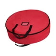 thumbnail image 4 of Bolsa de almacenamiento para coronas navideñas, contenedor para guirnaldas navideñas, bolsa de mano para decoración redonda para el hogar, garaje y L roja, 4 of 8