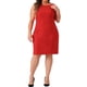 thumbnail image 1 of Vestido de tubo sin mangas para mujer de tallas grandes Agnes Orinda, con cuello barco, vestido casual recto de lápiz para trabajo 3X rojo, 1 of 6