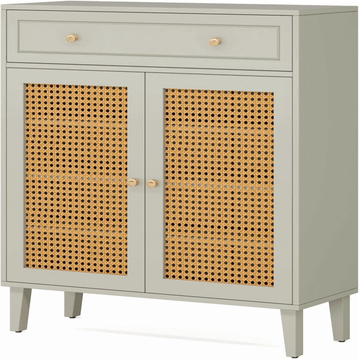 AsterOutdoor Mint Green Shoe Storage Cabinet with Adjustable Shelves & Drawer, White