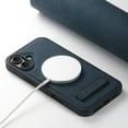 thumbnail image 4 of Magnetic for iPhone 16 Plus PU Leather Case, Built-in Invisible Stand Compatible with Magsafe Protective Slim Kickstand Phone Case Cover Compatible with iPhone 16 Plus, Blue, 4 of 11