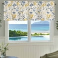 thumbnail image 4 of Yellow Blue Flowers Kitchen Valances for Windows, Watercolor Botanical Floral Plants Bathroom Window Valances 54x18 Inch Rod Pocket Window Treatments Valance Curtains for Living Room Bedroom Decor, 4 of 6