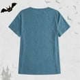 thumbnail image 6 of TANGQIOP Women'S T-Shirts Tops Halloween Funny Pumpkin Letter Short Cap Top Sleeve Crew Neck Tee Irregular Hem Loose Fit Navy XL, 6 of 7