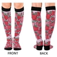 thumbnail image 4 of FORMRS Womens Knee High Socks Casual Long Thick Travel Daily Wear, 2 Pairs, Sweet Strawberry, 4 of 6
