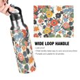 thumbnail image 4 of Yayeee 20oz Insulated Water Bottle Double Wall Stainless Steel with Flip Straw Lid, Black Flowers Pattern, 4 of 7