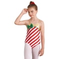 thumbnail image 4 of Yeahdor Kids Girls Candy Cane Dance Gymnastics Leotard Christmas Costume Shiny Metallic Bodysuit Red 10, 4 of 7