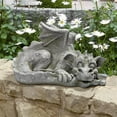 thumbnail image 1 of Design Toscano LY39427 Rougir Babel, la Statue de Dragon Timide, Moyen, Pierre Antique, 1 of 4
