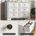 thumbnail image 5 of IDEALSOUL White Dresser,6 Drawer Dresser for bedroom,Retro Wood Storage Cabinet for Living Room, 5 of 13