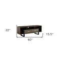 thumbnail image 3 of 60" Walnut Oak And Black Manufactured Wood Cabinet Enclosed Storage TV Stand, 3 of 9