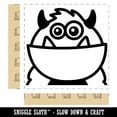 thumbnail image 2 of Peeking Monster Square Rubber Stamp Stamping Scrapbooking Crafting - Large 2.75in, 2 of 7