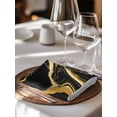 thumbnail image 6 of Black Gold Marble Cloth Napkins Set of 6 Reusable Dinner Napkins, Modern Geometric Textured Cocktail Napkin Washable Table Napkins for Wedding/Holiday Party/Baby Shower 20"x20", 6 of 7