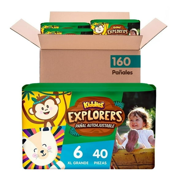 Pañal Autoajustable Kiddies Explorers Etapa 6 160 piezas
