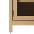 thumbnail image 4 of Walker Edison Modern Easy Assembly 64" Curved TV Stand, Coastal Oak, 4 of 13