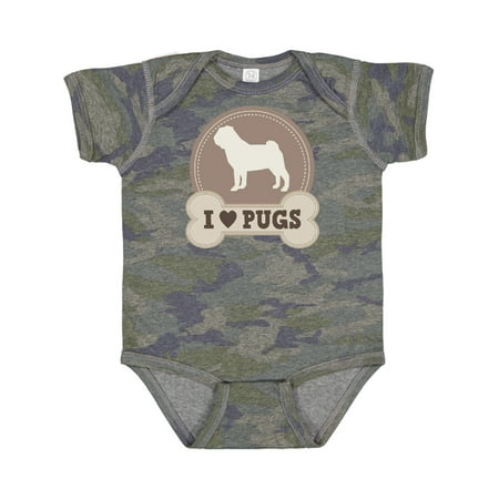 

Inktastic Pug Dog - I Love Pugs Gift Baby Boy or Baby Girl Bodysuit