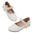thumbnail image 4 of newwalpole Girls Dress Shoes White Flower Girl Shoe Mary Jane Low Heels for Wedding (Toddler/Little/Big Kid) White for Size 2.5, 4 of 6