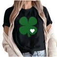 thumbnail image 2 of Puntoco Liquidación de camisetas cortas para mujer Camiseta de manga corta con cuello redondo y estampado informal a la moda para mujer, 2 of 5