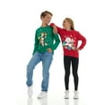 thumbnail image 4 of Sezzit Boys’ Christmas Sweatshirt – Clasic Cozy Xmas Fleece Pullover with Festive Holiday Graphics – Green Penguin -Size 7, 4 of 9