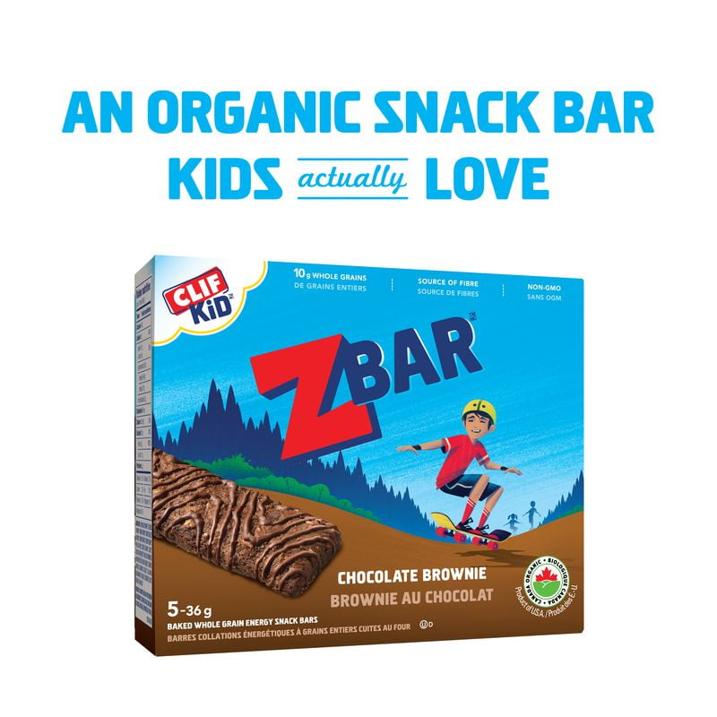 Clif Kid Zbar Brownie au chocolat Barre énergétique biologique 5 x 36 g