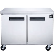 36 in. Commercial Undercounter Freezer 8 Cu.Ft. Stainless Steel Two-Door Commercial Freezer