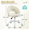 thumbnail image 4 of Ktaxon Vanity Makeup Chair Comfy Cute Accent Chair Small Swivel Task Office Chair with Wheels Linen Fabric Light Khaki, 4 of 8