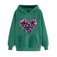 thumbnail image 3 of VBTAPA Women's Mardi Gras Sweatshirt Novelty Mask Graphic Hoodies Tuesday Carnival Parade Party Pullover Tops with Kangaroo Pocket Army Green L, 3 of 6