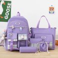 thumbnail image 4 of Mochila linda para mujer Moda 5pcs / set Laptop Mochila para adolescentes (púrpura), 4 of 8