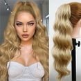 thumbnail image 1 of Gyedtr 24in Ponytail Extension Claw Long Curly Wavy Tail Natural Soft Clip In Hair Extension Synthetic Hairpiece For Women, 1 of 2