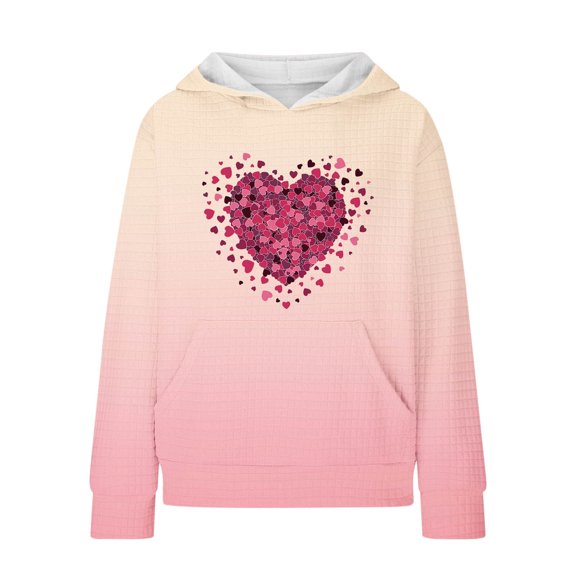 Sweatshirt Sweater for Girls Crewneck Oversized Pullover Cotton Clothes Printed Long Sleeves Tops Casual Fleece Sweater with Pocket Fall Winter Warm Sweatshirts Kids Hoodies