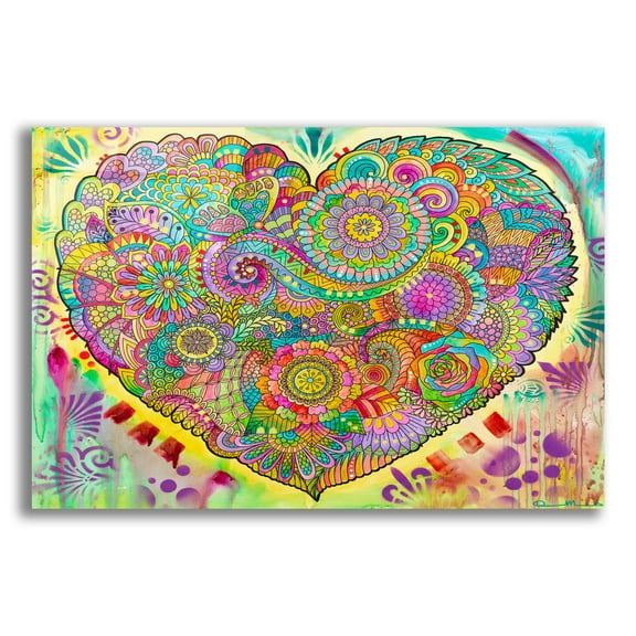 Epic Art 'Mandala Of The Heart' by Dean Russo Acrylic Glass Wall Art, 24" x 16"