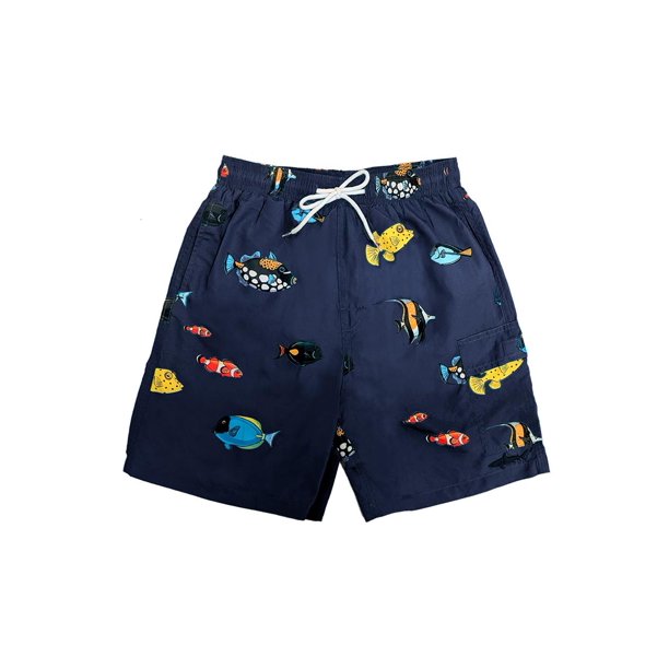 Boy's Swim Shorts Fast Dry Fun Print, Navy, Size: 4-6, Uzzi Active Wear ...