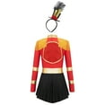 thumbnail image 2 of TiaoBug Kids Girls Circus Ringmaster Costume Long Sleeve Dance Leotard Dress with Headband Red 12, 2 of 6