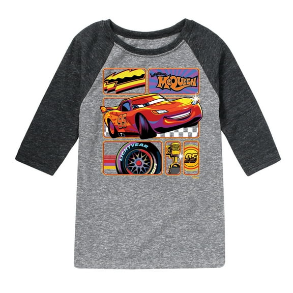 Disney Cars - Lightning McQueen Best Trophies - Toddler & Youth Raglan Graphic T-Shirt
