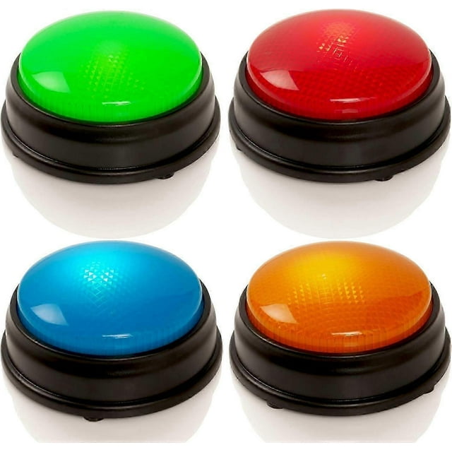 Quiz Buzzers - Set of 4 light and sound buzzers for pub quiz games