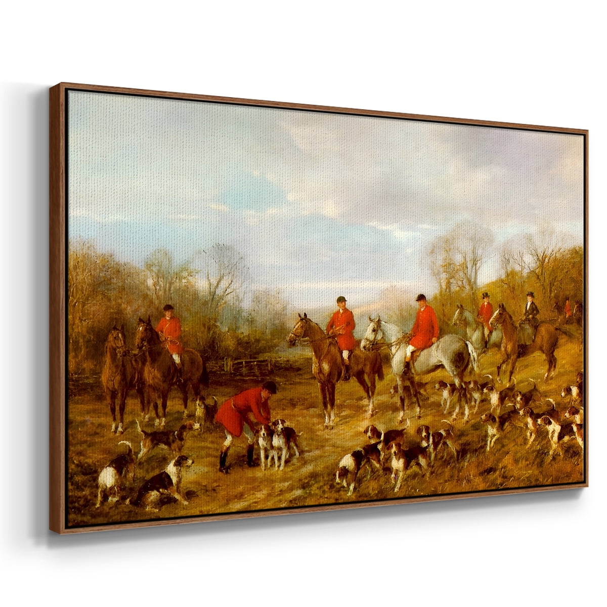 Vintage Animal Print-X By Wexford Home Framed in Walnut Wood Gallery Wrapped Canvas 27 in. x 41 in.