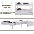 thumbnail image 6 of Full Over Full Bunk Bed with Trundle for Kids, Convertible to 2 Full Size Platform Bed, Wood Full Bunkbed with Full-Length Safety Guard Rail and Ladders, White, 6 of 7