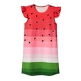thumbnail image 1 of MIASHUI Chemises de Nuit pour Filles Tout-Petits Pyjamas pour Enfants Robe de Princesse Vêtements de Nuit, Rouge Melon D\'eau, 7-8 Ans, 1 of 2