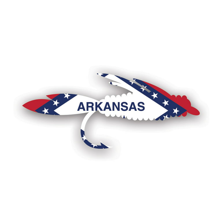 Arkansas Fly Fishing Sticker Decal - Self Adhesive Vinyl - Weatherproof -  Made in USA - ar fish lure tackle flies fly rod angler 