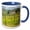 Blue/White, variant on 3drose, Italy, Tuscany, Panzano. Spring Green of the Vineyards., 11oz Two-tone Yellow Mug