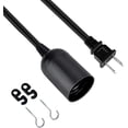 thumbnail image 2 of Simple Deluxe 20 Feet 360W Extension Hanging Lantern Pendant Light Lamp Cord Cable E26 Socket On/Off Switch (No Bulb Included), 4 Pack, Black, 2 of 7