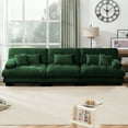 thumbnail image 4 of FFH 133.8" Modular Sectional Sofa, Oversized Modern 3 Seater Sofa Set, Tufted Cloud Couches for Living Room (Chenille Dark Green, 3 Seater), 4 of 11