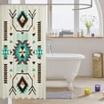 thumbnail image 3 of Southwest Shower Curtain Rustic Tribal Aztec Style Waterproof Curtain Abstract Art Vintage Bathroom Curtain for Women Adults Teens Kids Home Decor Green Brown Arrow Bath Curtain,12 Hooks,72" Wx72 L, 3 of 6