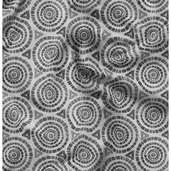 Soimoi Pure Silk Black Fabric By the Yard - 42 Inch Wide - Geometric Tie & Dye - Geo Harmony: Geometric Patterns in Tie & Dye Printed Fabric