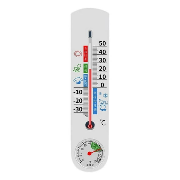 Indoor Outdoor Wall Thermometer Humidity Meter,Vertical Thermometer and Hygrometer wi Gauge Humidity Meter Gauge,Temperature