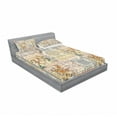 thumbnail image 3 of Vintage Bedding Set with Sheet & Covers, Ethnic Pastel Colored Pattern with Florish Details, Printed Bedroom Decor 2 Shams, 4 Sizes, Ivory and Multicolor, by Ambesonne, 3 of 3