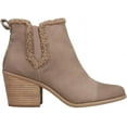thumbnail image 3 of Toms Everly Taupe Grey Leather/Faux Shearling Pull On Block Heel Fashion Boots (Taupe Grey Leather/Faux Shearling, 12), 3 of 5